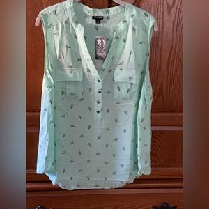 Torrid Mint Green Sleeveless Ice Cream Cone Print Blouse – Size 1 (1X)